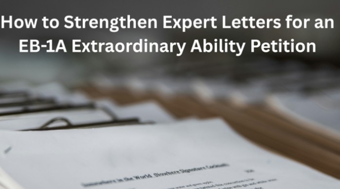 Blog 2 - Edwards Law An image showing the expert letters for an EB-1A Extraordinary Ability Petition.